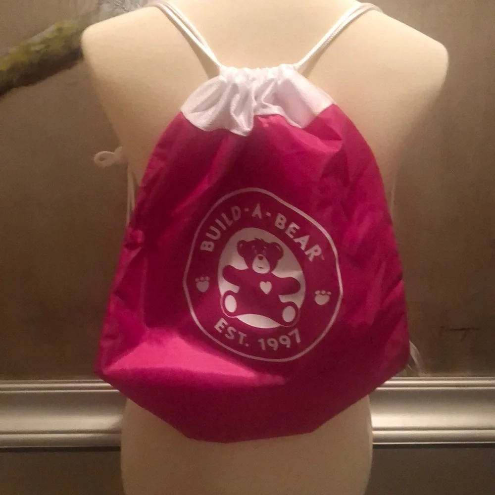 Build A Bear Workshop Pink Drawstring Backpack